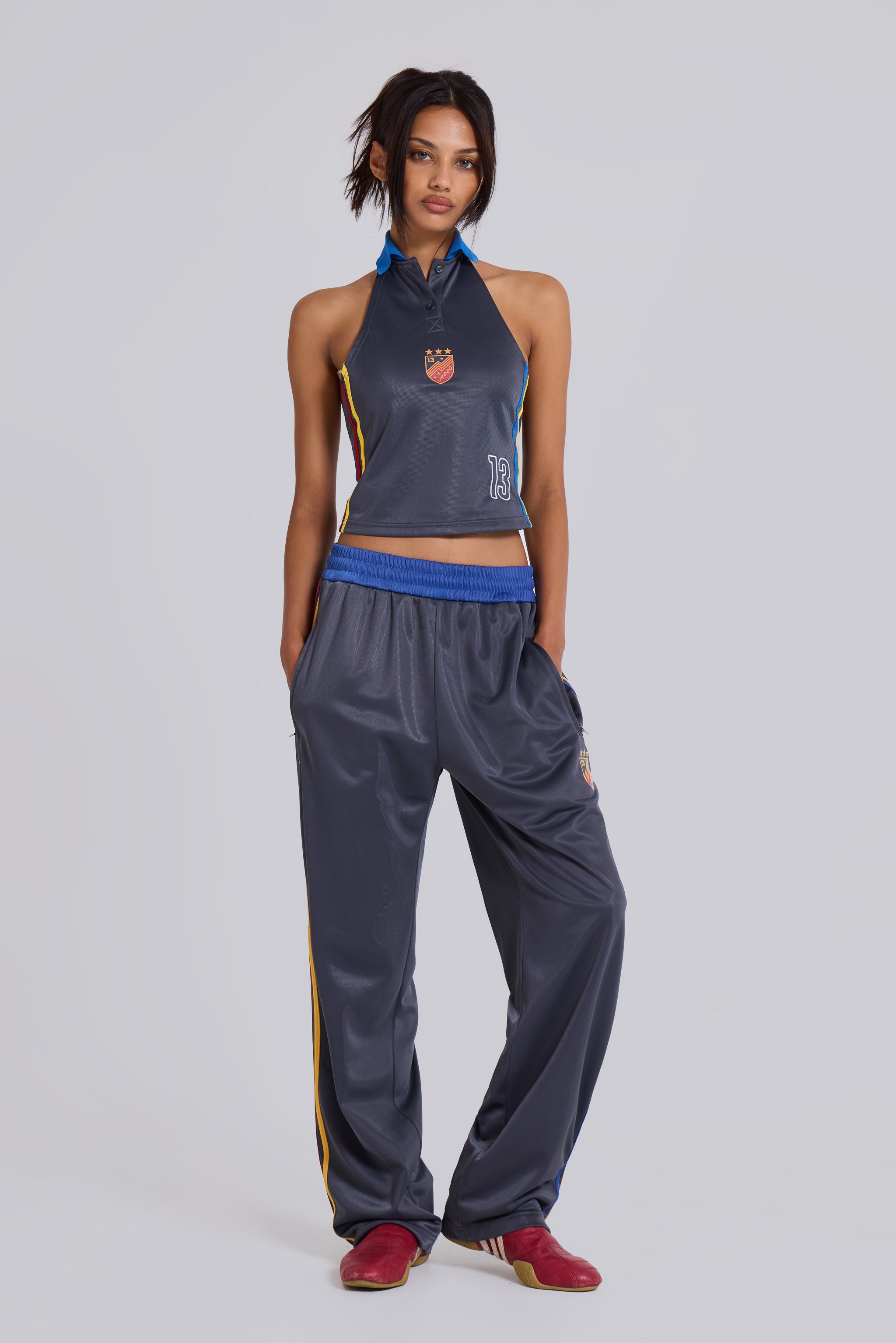 Pitchside Football Halter Polo Top - Jaded London